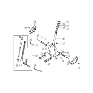 Forcella anteriore - Cuffie Kymco DJ 2-Stroke Silver