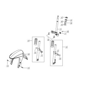 Forcella anteriore - Cuffie Kymco Vitality 50 2 tempi AC argento perlato