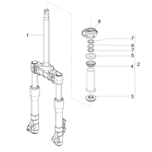 Forcella anteriore - Cuffie Piaggio Beverly 125 RST 4V Euro 3 2010-2015