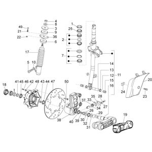 Forcella anteriore - Cuffie Vespa LX 50 4 tempi 2V AC 25km/h