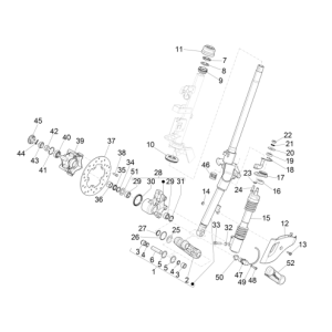Forcella anteriore - Cuffia Vespa Sprint 50 4 tempi IGET 3V Euro 4