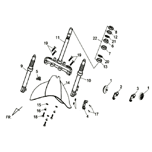 Forcella anteriore - Cuffia - Parafango anteriore Sym Allo (WH871) champagne