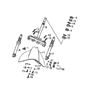Forcella anteriore - Cuffie - Parafango anteriore Sym Fiddle White WH8018P