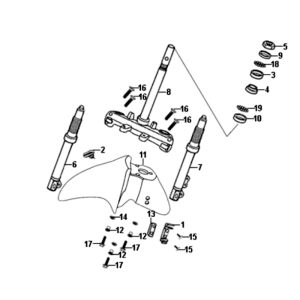 Forcella anteriore/parafango anteriore/auricolare Sym Symphony ST E3 Grey (GY-010U)