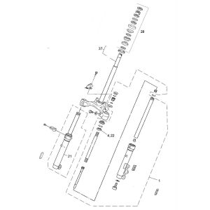 Forcella anteriore Yamaha Jog-R 50 2 tempi LC - cuffia