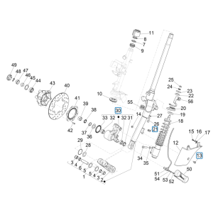 Forcella anteriore - Cuffia Vespa GTS 125 IE ABS Euro 5 2021
