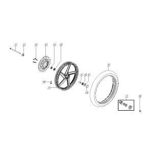 Ruota anteriore - Disco freno Kymco K-Pipe 4 tempi nero lucido