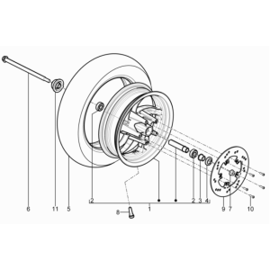 Ruota anteriore Piaggio Typhoon 50 2 tempi Euro 3 2011