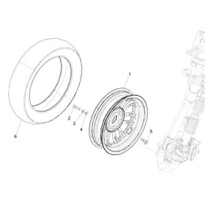 Ruota anteriore Vespa Sprint 50 4 tempi 2V 25km/h