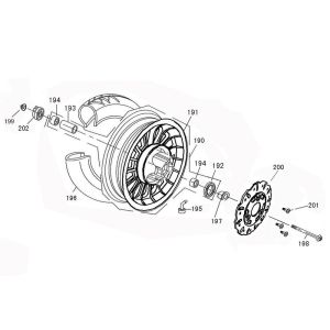 Ruota anteriore Benzhou YY50QT-45A blu scuro