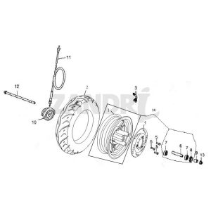 Ruota anteriore BTC Grande Retro GT1 crema caffè