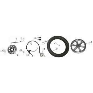 Ruota anteriore blu China Touring