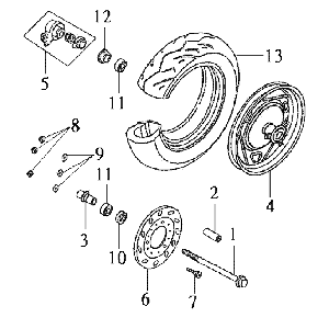 Ruota anteriore Sym DD50 blu