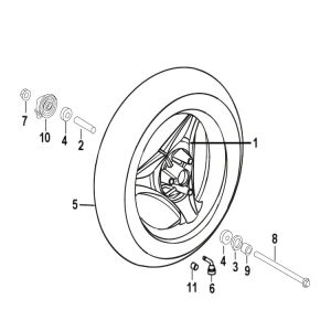 Ruota anteriore generica Xor 50 2 tempi 2009 nera