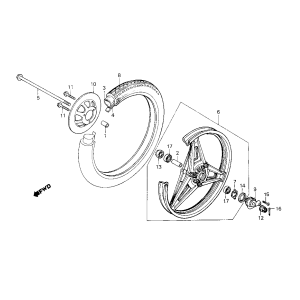 Ruota anteriore Honda MB50/MB80