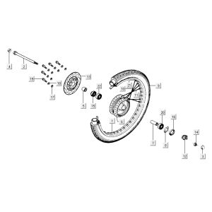 Ruota anteriore Kymco Activ 50 4 tempi rosso-nera