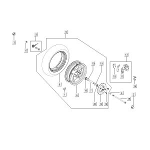 Ruota anteriore Kymco Agility 12' 4 tempi nera