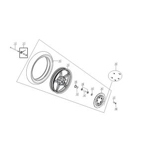 Ruota anteriore Kymco Agility 16'+ 50i 4 tempi Euro 4 rossa
