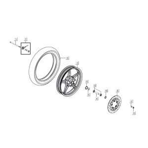 Ruota anteriore Kymco Agility 16'+ 4 tempi in argento metallizzato opaco