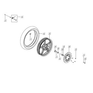 Ruota anteriore Kymco City 16' 4 tempi grigio scuro