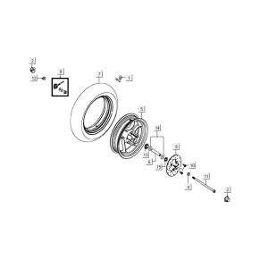 Ruota anteriore nera a 4 tempi Kymco Delivery