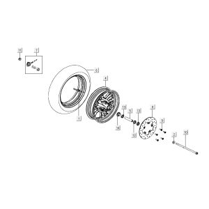 Ruota anteriore Kymco Like TT 4 tempi nera lucida 2015