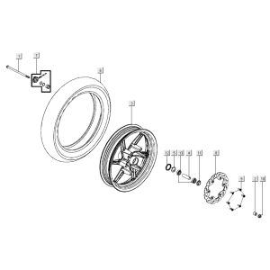 Ruota anteriore Kymco Super8 Street 50 4 tempi rossa