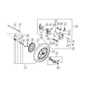 Ruota anteriore Kymco Vitality 50 2 tempi AC argento perlato