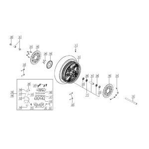 Ruota anteriore Kymco Xciting 400i, nero opaco