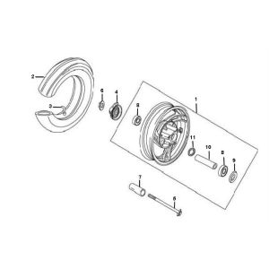 Ruota anteriore Peugeot V-Clic 50 4 tempi AC