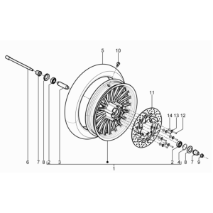 Ruota anteriore Piaggio Beverly 125 RST 4V Euro 3 2010-2015