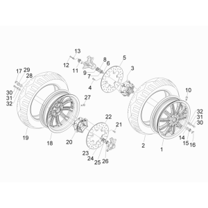 Ruota anteriore Piaggio MP3 300 LT Sport 2009-2014