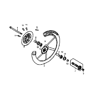 Ruota anteriore Sym Fiddle White WH8018P