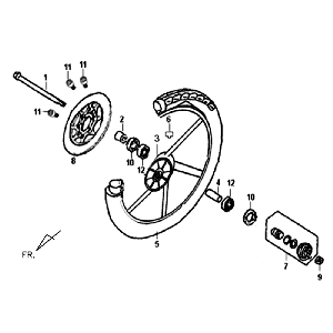 Ruota anteriore Sym Fiddle II (BK-7C) grigio ferro