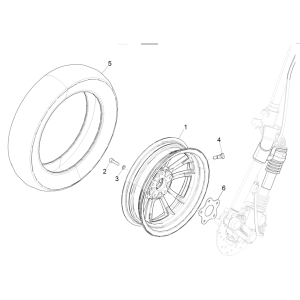 Ruota anteriore Vespa Elettrica 45KM/H Euro 5 2021
