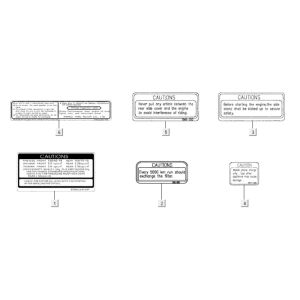 Adesivi di sicurezza e di avvertenza Kymco Downtown 300i grigio scuro