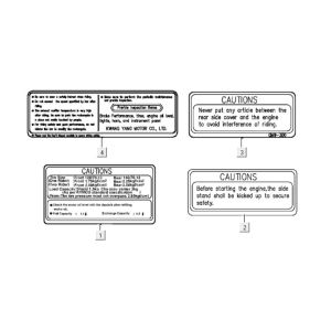 Adesivi di sicurezza e di avvertenza Kymco New Dink 200i