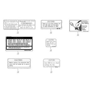 Adesivi di sicurezza e di avvertenza Kymco Xciting 400i nero opaco