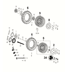 Wheels Peugeot Django 125 EFI E5 2021-2022