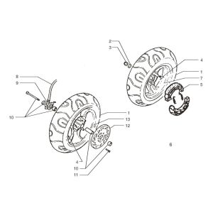 Ruota anteriore - Ruota posteriore - Disco freno - Ganasce freno Beta Ark-k 50 2 tempi AC silver 2006
