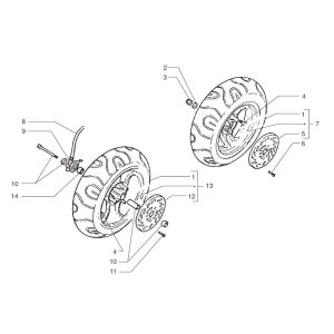 Ruota anteriore - Ruota posteriore - Disco freno Beta Ark-k 50 2-stroke LC orange 2006