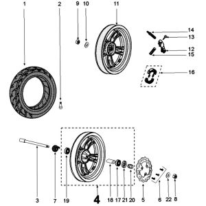 Ruota anteriore - Ruota posteriore Peugeot Kisbee Euro 4