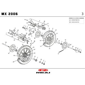 Ruota anteriore - Ruota posteriore Rieju MX blu 2010 2 tempi
