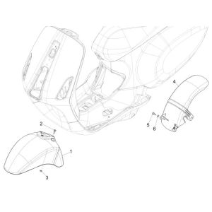 Parafango anteriore Vespa Sprint 50 4 tempi 2V AC nero lucido 94