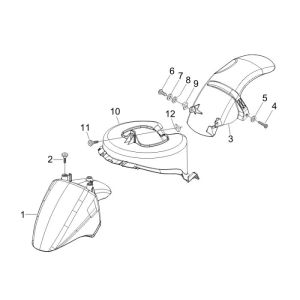 Parafango anteriore Piaggio Fly 50 4 tempi AC rosso 894