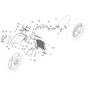 Parafango anteriore - parafanghi Piaggio Beverly 350 Sport Touring Euro 3 2013-2014 bianco 544