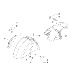 Parafango anteriore - Parafanghi Vespa GTS 250 ie 2005-2016 (senza ABS)