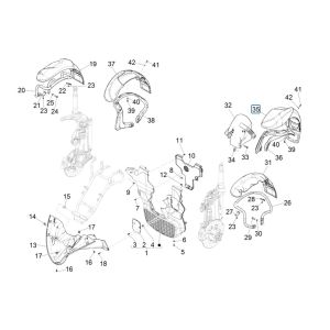 Parafango anteriore - Parafanghi Piaggio MP3 300 HPE/300 HPE Sport ABS Euro 5 2020-2022