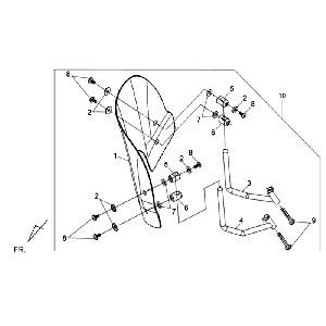 Parabrezza Sym Fiddle III nero opaco