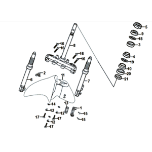 Forcella anteriore/parafango anteriore/auricolare Sym Symphony ST 125I E4 White (WH-006)